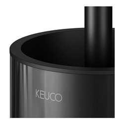 Keuco WC-Bürstengarnitur REVA 12864 Wd.Mod., m Echtkr.-Glas matt., sw matt
