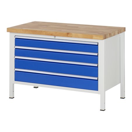 Rau Werkbank 8362A2, H840-1040mm, höhenverstellbar, 4x Schublade-TA