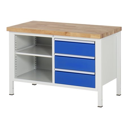 Rau Werkbank 8462A2, H840-1040mm, höhenverstellbar, 3x Schublade-TA