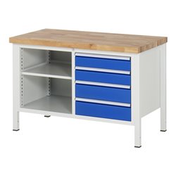 Rau Werkbank 8463A2, H840-1040mm, höhenverstellbar, 4x Schublade-TA
