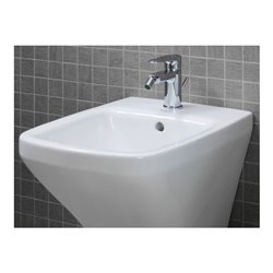 Duravit Stand-Bidet DuraStyle 37x63cm, m HL, ÜL, Hahnlochbank, weiß