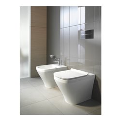 Duravit Stand-Bidet DuraStyle 37x63cm, m HL, ÜL, Hahnlochbank, weiß