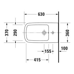 Duravit Stand-Bidet DuraStyle 37x63cm, m HL, ÜL, Hahnlochbank, weiß