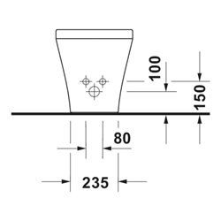 Duravit Stand-Bidet DuraStyle 37x63cm, m HL, ÜL, Hahnlochbank, weiß
