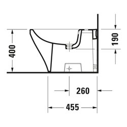 Duravit Stand-Bidet DuraStyle 37x63cm, m HL, ÜL, Hahnlochbank, weiß