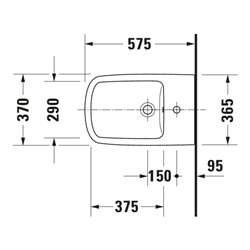 Duravit Stand-Bidet DuraStyle 37x57,5cm, m HL, ÜL, Hahnlochbank, weiß