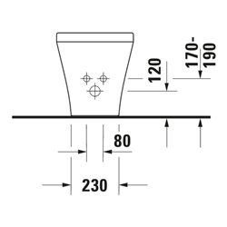 Duravit Stand-Bidet DuraStyle 37x57,5cm, m HL, ÜL, Hahnlochbank, weiß