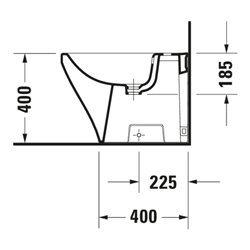 Duravit Stand-Bidet DuraStyle 37x57,5cm, m HL, ÜL, Hahnlochbank, weiß