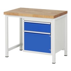 Rau Werkbank 8152A1, H840-1040mm, höhenverstellbar, 1x Schublade-TA, 1x Tür