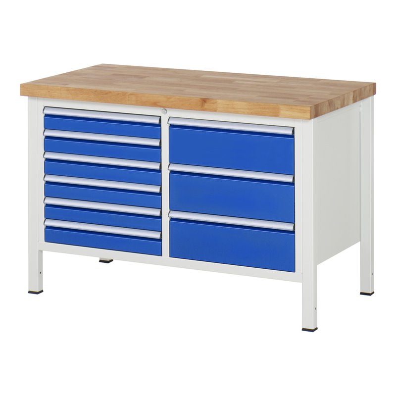 Rau Werkbank 8479A2, H840-1040mm, höhenverstellbar, 8x Schublade-TA
