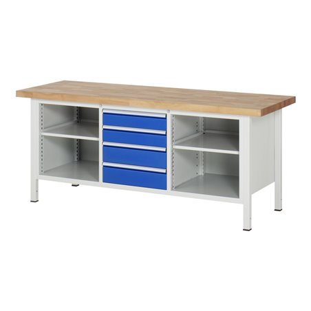 Rau Werkbank 8566A2, B2000xH840-1040mm, höhenverstellbar, 4x Schublade-TA