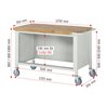 Rau Fahrbare Werkbank 8362, T700xH880mm, 4x Schublade-TA