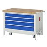 Rau Werkbank mit Fahrgestell 8362, T700xH880mm, 4x Schublade-TA