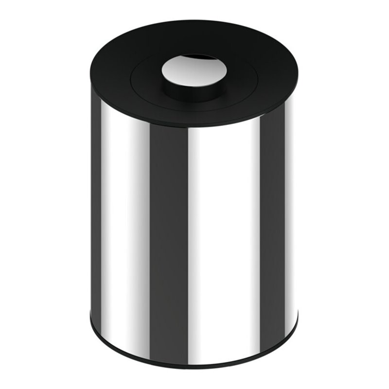 Keuco Abfallbehälter Plan 5 l, Deckel schwarzgrau, Chrom-finish