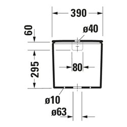 Duravit Spülkasten DuraStyle 39x17cm, 6/3 l, Anschl. unt links, weiß