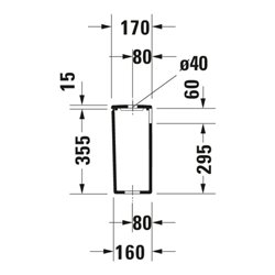 Duravit Spülkasten DuraStyle 39x17cm, 6/3 l, Anschl. unt links, weiß