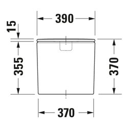 Duravit Spülkasten DuraStyle 39x17cm, 6/3 l, Anschl. unt links, weiß