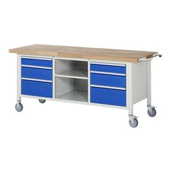 Rau Fahrbare Werkbank 8564, B2000xH880mm, 6x Schublade-TA