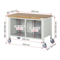 Rau Fahrbare Werkbank 8462, H880mm, 3x Schublade-TA
