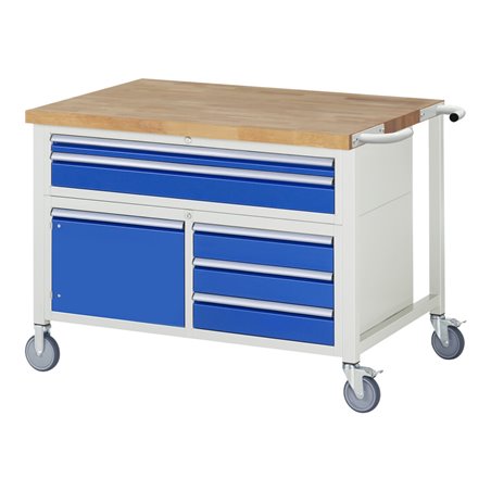 Rau Fahrbare Werkbank 8922, T900xH880mm, 5x Schublade-TA, 1x Tür