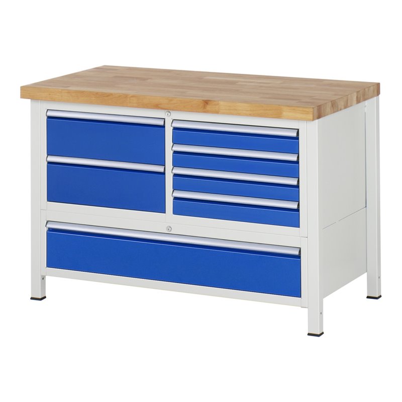 Rau Werkbank 8931A2, H840-1040mm, höhenverstellbar, 7x Schublade-TA