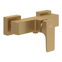 V&B Einhebelmischer-Duscharmatur Architectura Square m Rückflussschutz, Wandmont., brush. gol