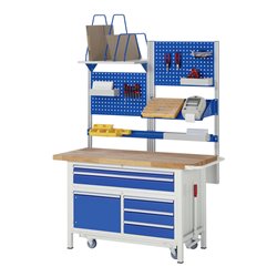 Rau Werkbank mit Fahrgestell 8921, T700xH880mm, 5x Schublade-TA