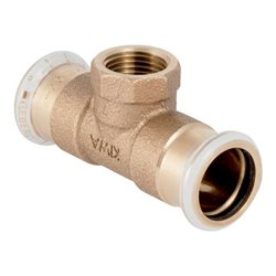 Geberit T-Stück Mapress d 42xRp 1/2, m IG Rotguss, Kupfer