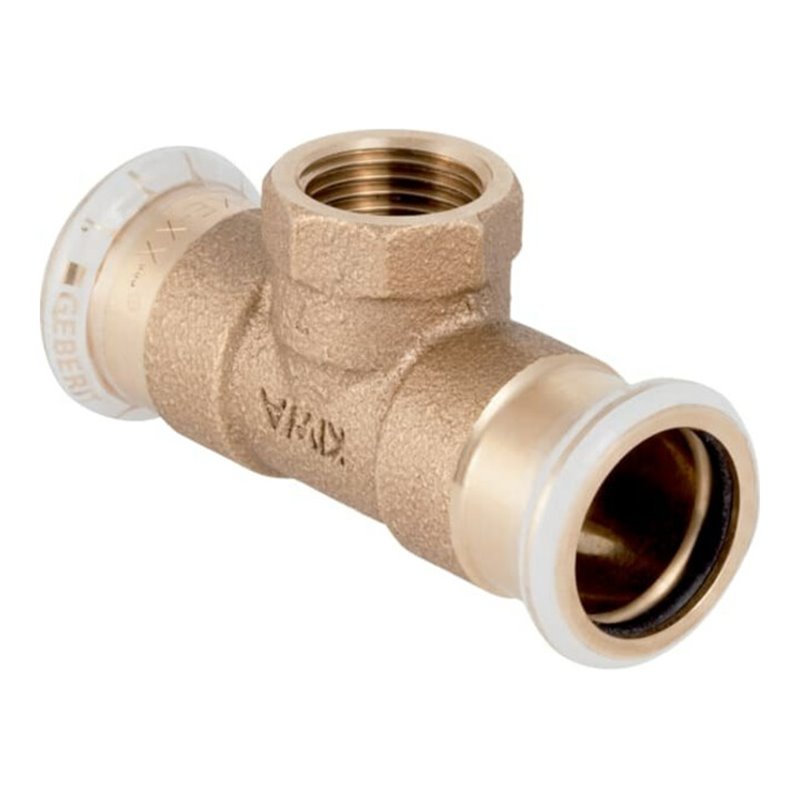 Geberit T-Stück Mapress d 42xRp 1/2, m IG Rotguss, Kupfer