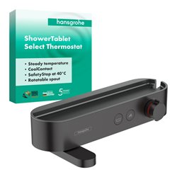 hansgrohe Badewannenthermostat ShowerTablet Sel. 400 412x115mm, AP, 2 Verbr., mattschwarz