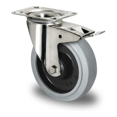 CASCOO Lenkrolle mit Totalfeststeller Serie R4E2 Kugellager Edelstahl