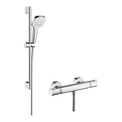 hansgrohe Brausesystem Croma Select E 669mm Brausestange, m Thermostat, weiß/chrom