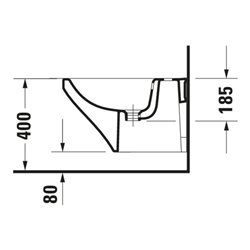 Duravit Wand-Bidet DuraStyle 37x54cm, m HL, ÜL, Hahnlochbank, weiß