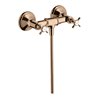 hansgrohe Zweigriff-Brausearmatur Axor Montreux AP, 1 Verbr., m Kreuzgr., pol. red gold