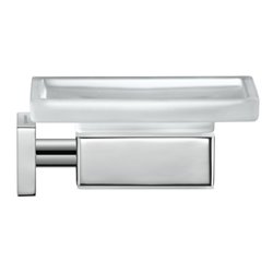 Duravit Seifenschale Karree 11,5x12,2cm, Gl. weiß matt, Halter chrom