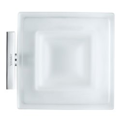 Duravit Seifenschale Karree 11,5x12,2cm, Gl. weiß matt, Halter chrom