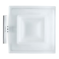 Duravit Seifenschale Karree 11,5x12,2cm, Gl. weiß matt, Halter chrom