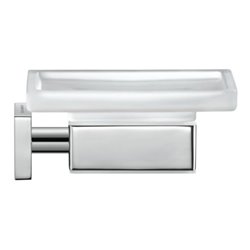 Duravit Seifenschale Karree 11,5x12,2cm, Gl. weiß matt, Halter chrom