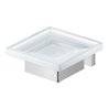 Duravit Seifenschale Karree 11,5x12,2cm, Gl. weiß matt, Halter chrom