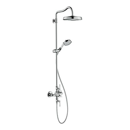 hansgrohe Showerpipe Axor Montreux m TH, Kopfbrause, 240mm, 1j, brush. bla vc