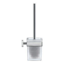 Duravit WC-Bürstengarnitur Karree 9,6x12,6cm, Wandmont., Gl. we m, Ha. chr