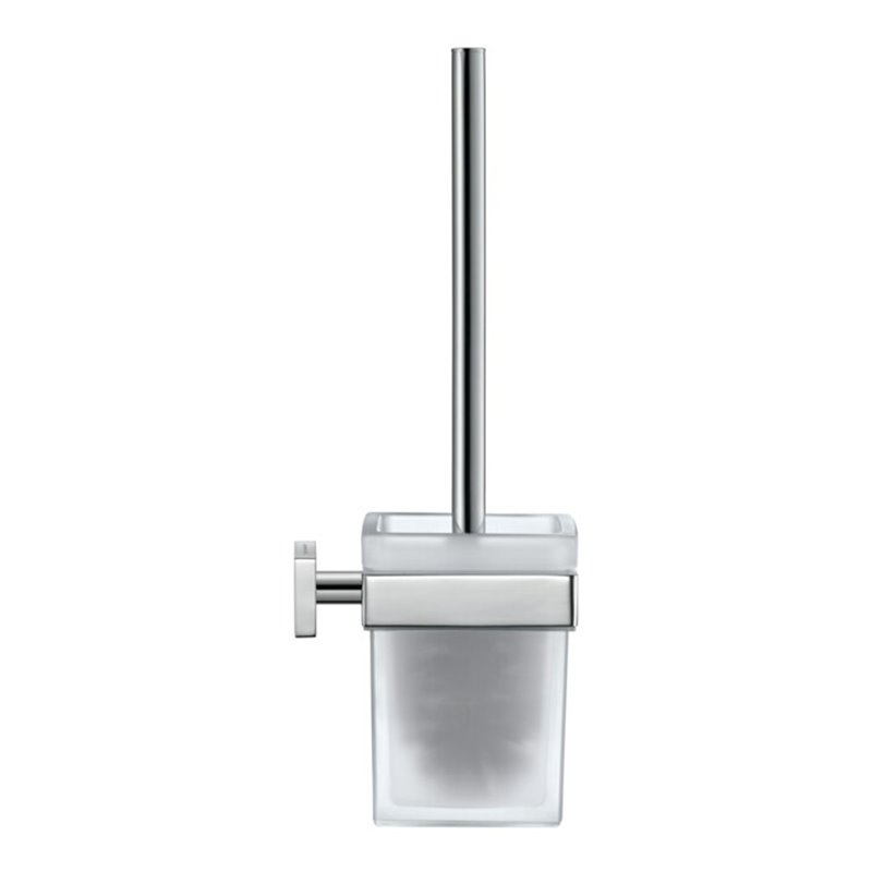 Duravit WC-Bürstengarnitur Karree 9,6x12,6cm, Wandmont., Gl. we m, Ha. chr
