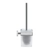 Duravit WC-Bürstengarnitur Karree 9,6x12,6cm, Wandmont., Gl. we m, Ha. chr