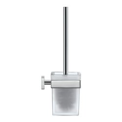 Duravit WC-Bürstengarnitur Karree 9,6x12,6cm, Wandmont., Gl. we m, Ha. chr