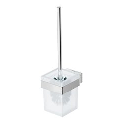 Duravit WC-Bürstengarnitur Karree 9,6x12,6cm, Wandmont., Gl. we m, Ha. chr