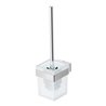 Duravit WC-Bürstengarnitur Karree 9,6x12,6cm, Wandmont., Gl. we m, Ha. chr