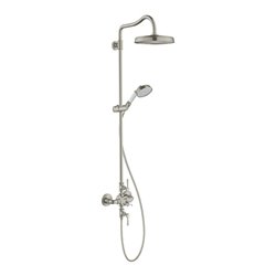 hansgrohe Showerpipe Axor Montreux m TH, Kopfbrause, 240mm, 1j, Edelstahl-Optik