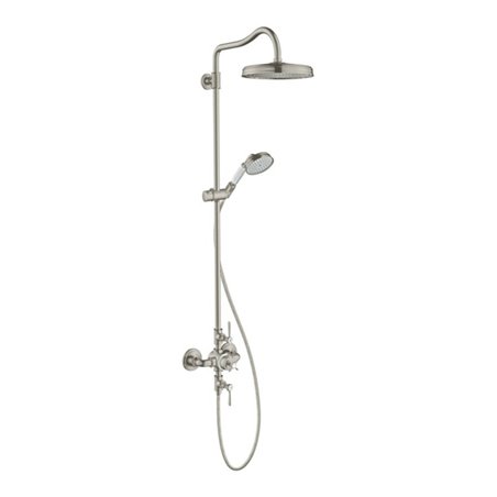 hansgrohe Showerpipe Axor Montreux m TH, Kopfbrause, 240mm, 1j, Edelstahl-Optik