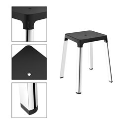 Keuco Hocker AXESS Sitzfläche 338mm, verchromt/schwarz