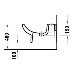 Duravit Wand-Bidet No. 1 37x54cm, m HL, ÜL, Hahnlochbank, weiß